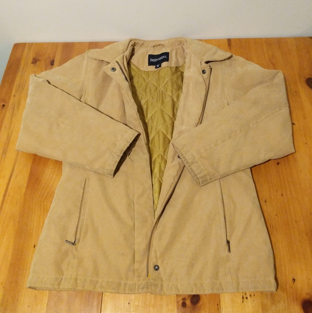 Bernardo Yellow faux suede coat